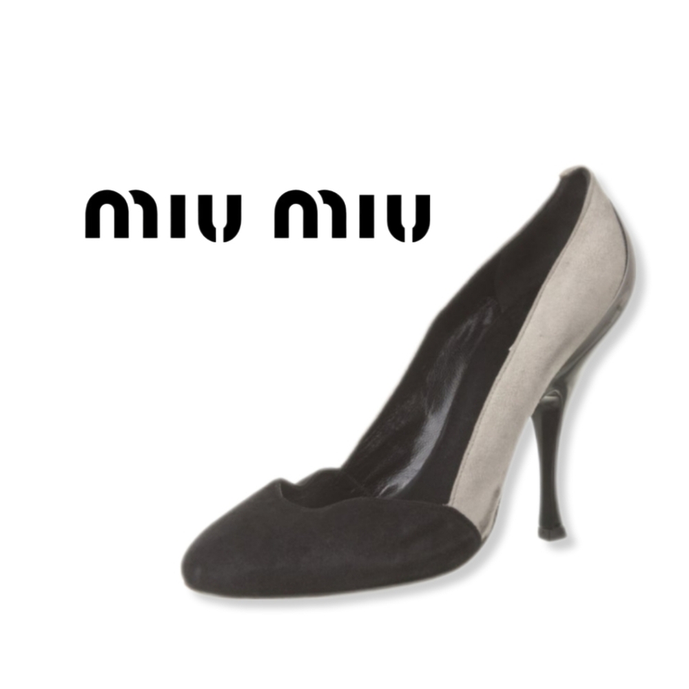 Miu Miu Colorblock Pattern High Heel Leather Pumps - image 2